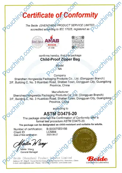 astm d3475-20 certificate