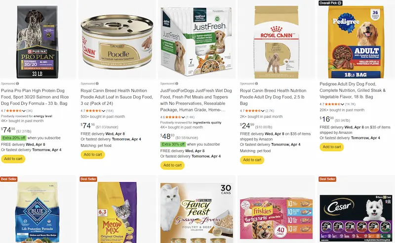 amazon pet food